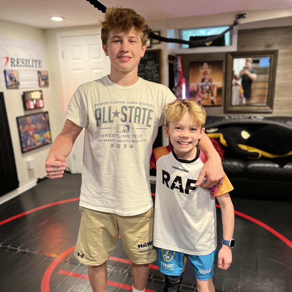 Jordan with Johnny Segata in the basement