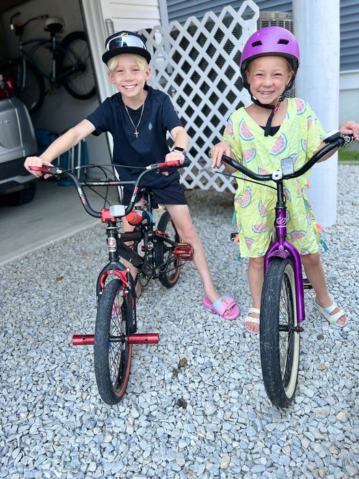 Jordan and Saylor on their bikes