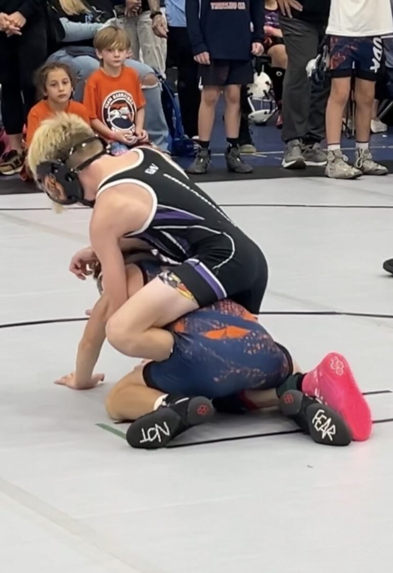 Jordan wrestling at the Columbus Day Duals
