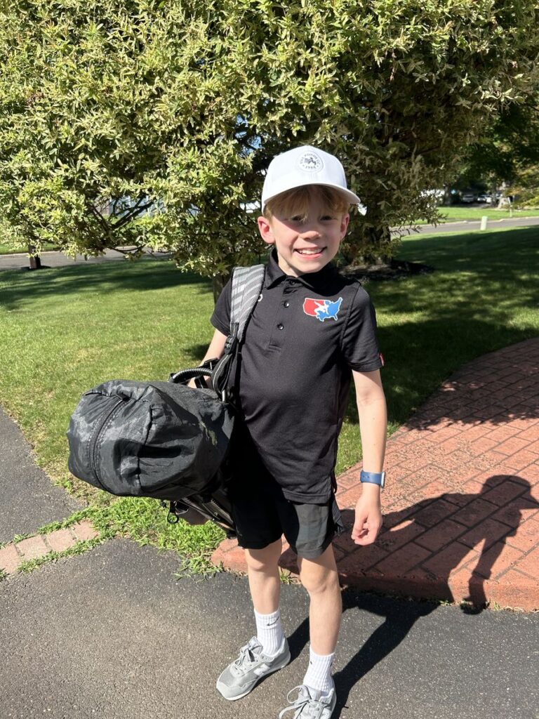 Jordan with his golf bag