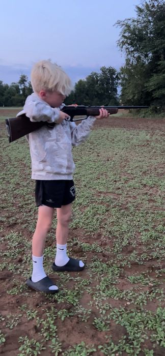 Jordan aiming a BB gun