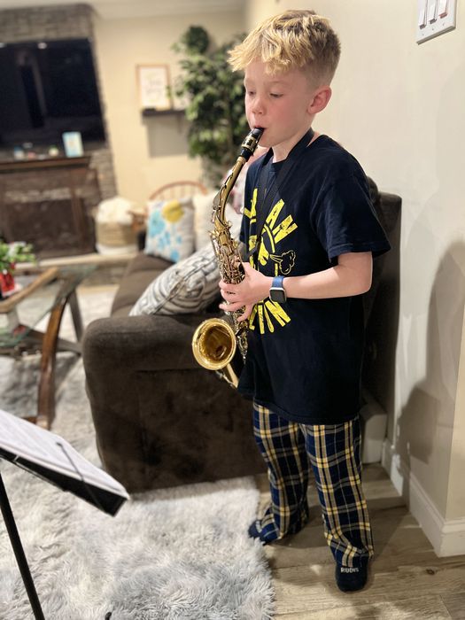 Jordan playing the saxophone
