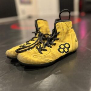 Rocky wrestling shoes, side view